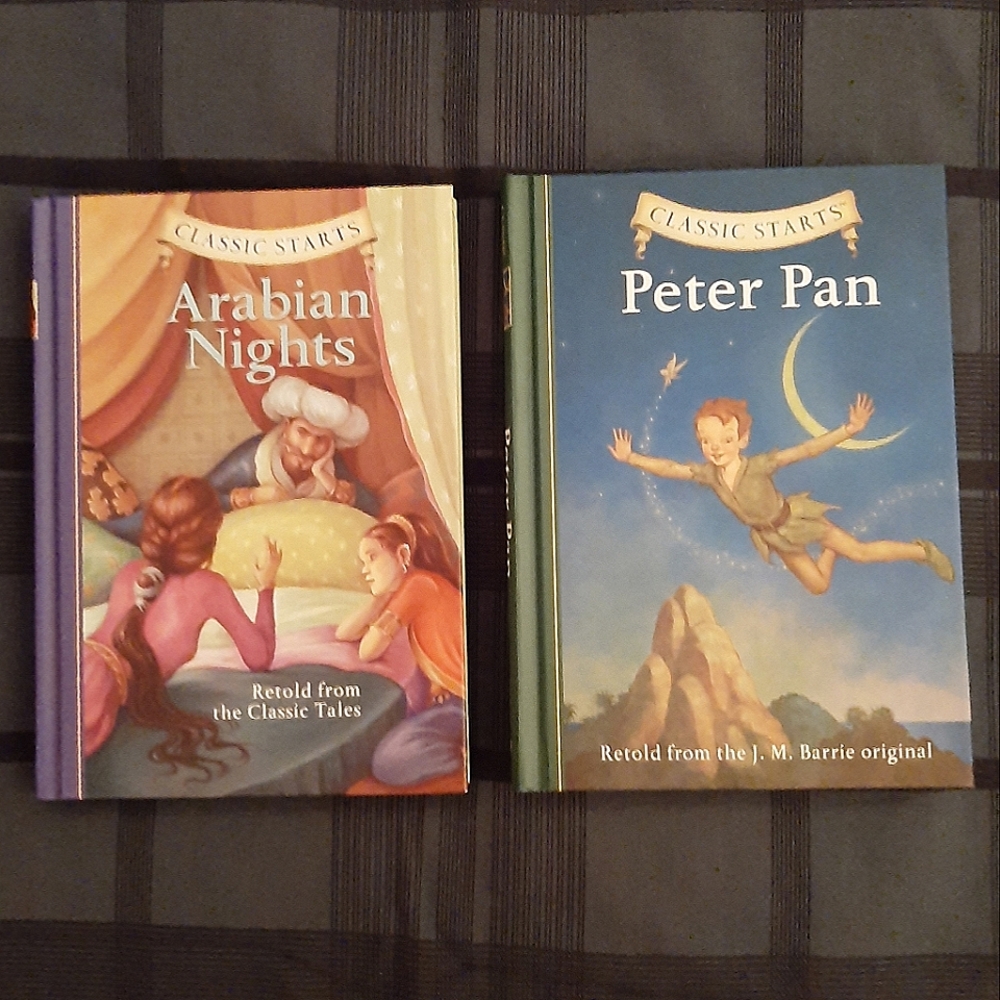 Lot of 2 Children's Classics, Peter Pan and Arabian Nights, hard cover